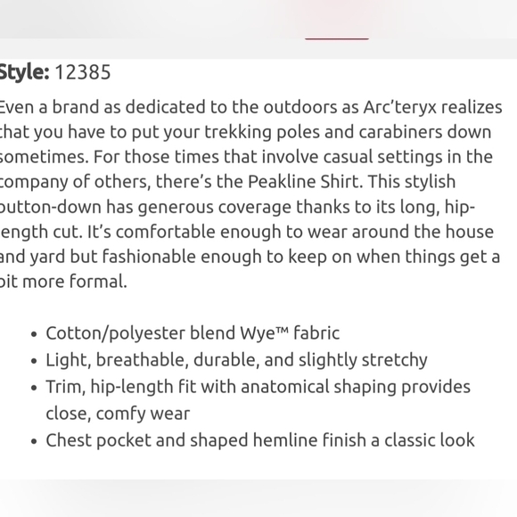 Arc'teryx Peakline short sleeve plaid button shirt - Picture 9 of 9